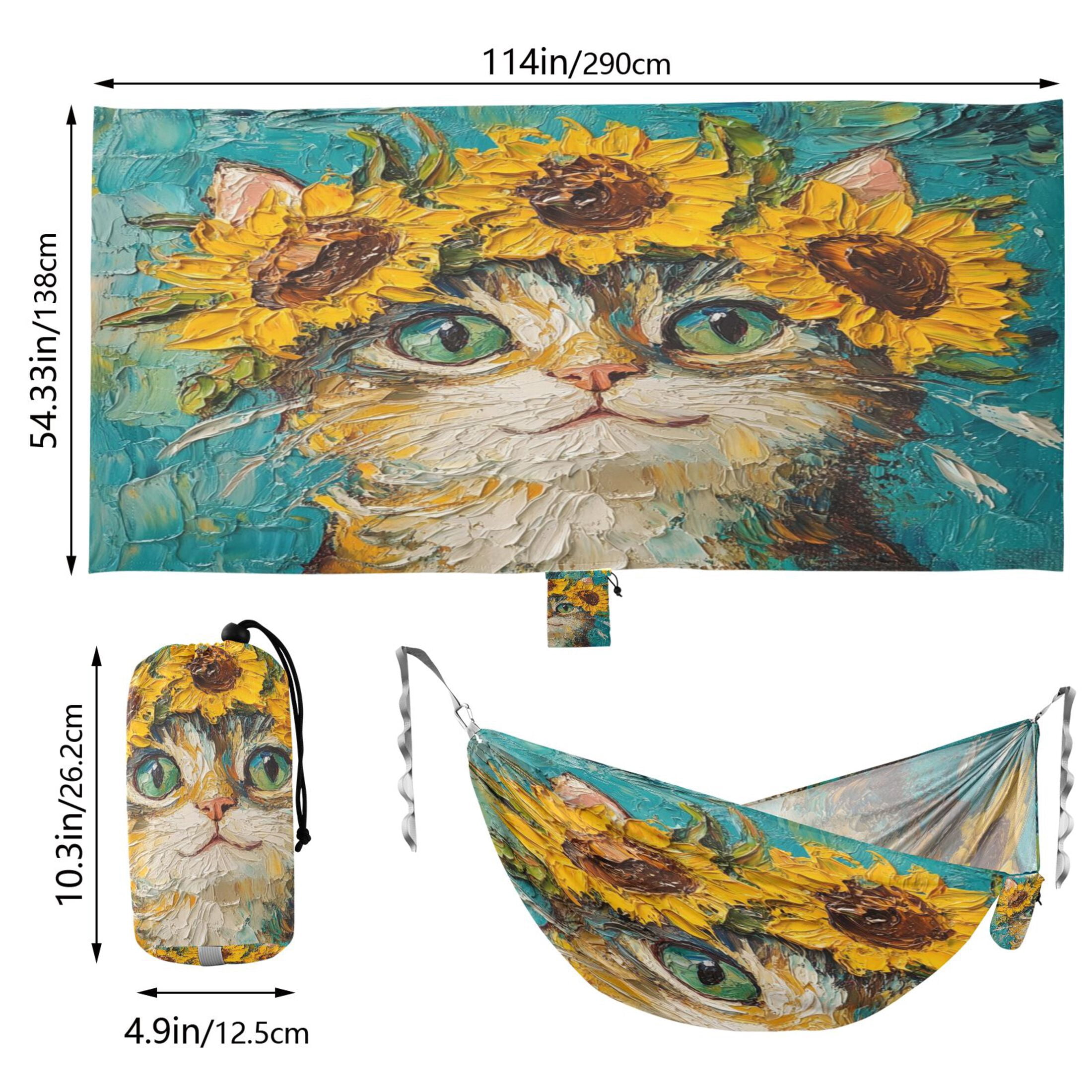 Hammock Camping Hammock Nylon Portable Hammock Travel Camping Hammock Sunflower Cat
