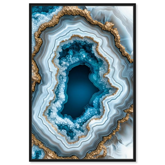 Gilded Geode Eye II Canvas Blue Geode Wall Art by Art Remedy, Black Frame, 10 x 15