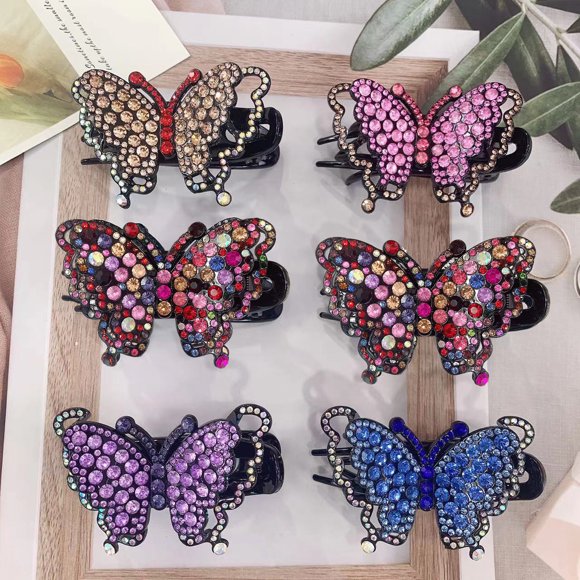 YAOBAMM Pince à Cheveux pour Femmes avec Forme Élégante et Design Coloré, Pince Forte Antidérapante, Décoration Légère pour Cheveux pour Fête