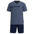 thumbnail image 1 of TOM TAILOR Pijama corto para hombre, pijama corto, algodón, cuello en V, jersey sencillo Azul XL (X-Large), 1 of 7