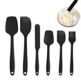 thumbnail image 1 of Juego de espátula de silicona, utensilios de cocina de calidad alimentaria de 6 piezas con espátula térmica con cepillo de silicona, negro, 1 of 6