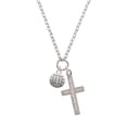 thumbnail image 2 of Delight Jewelry Silvertone Volleyball or Water Polo Ball Everlasting Love Engraved Cross Zoey Necklace, 28", 2 of 4