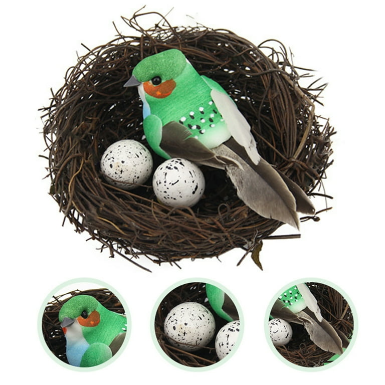  VOSAREA Simulated Bird Nest Breeding Eggs Outdoor Bird