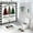 Black and White Plaid, variant on FRAMICS Christmas Shower Curtain Sets with Rugs, 16 Pc Winter Snowman Bathroom Sets, Xmas Waterproof Fabric Bathroom Curtain Decor with Hooks
