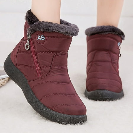 

Women s Warm Faux Fur Lined Snow Boots Winter Side Zipper Ankle Boots Women s Footwear