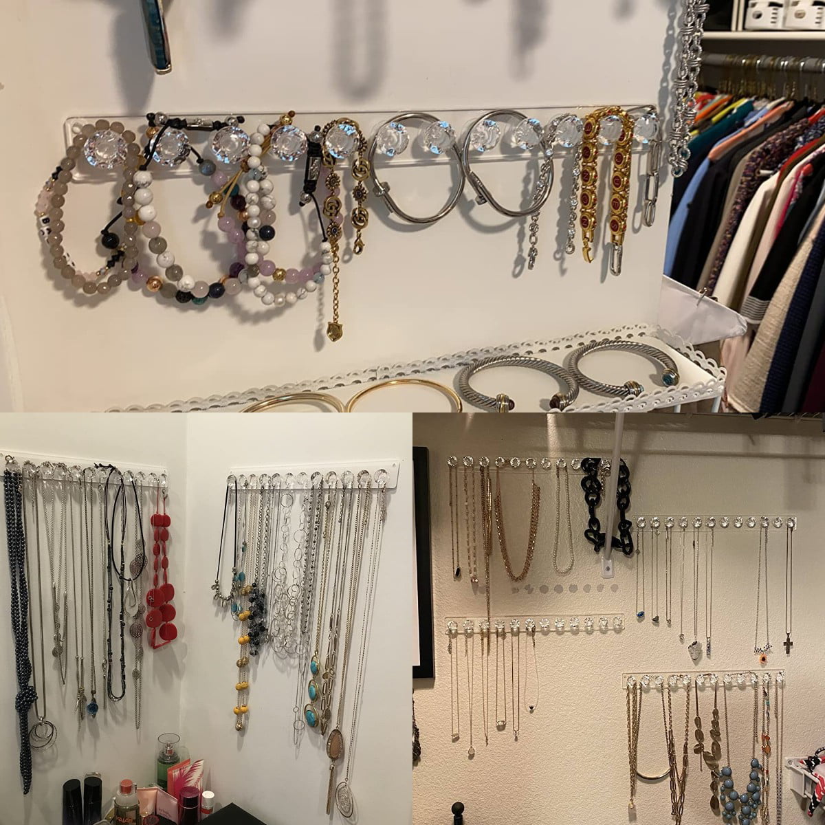 Necklace Holder - Acrylic Jewelry Organizer Contains 12 Hooks Necklace  Organizer - Zen Merchandiser