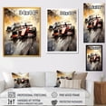 thumbnail image 4 of Designart "Speedy Formula One Car on Speedway IV" Architecture Framed Wall Art - Modern Red Race Tracks Entryway Framed Wall Art, 4 of 6