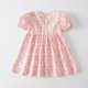 thumbnail image 3 of Vestido de verano de manga abullonada para niña, vestido de princesa con cuello cuadrado y encaje floral, vestido de manga corta para niña, 3 of 5