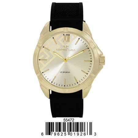 Gold/Gold/Black 5547-montres-carlo-silicon-band-watch