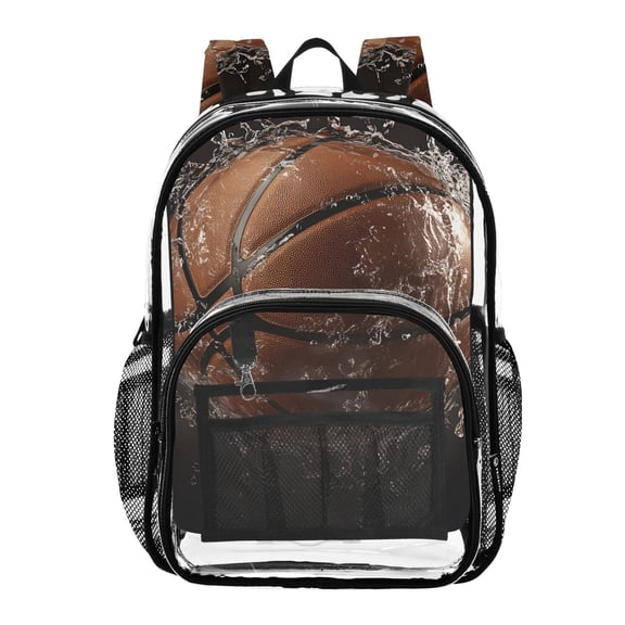 ALAZA Clear Backpack Basketball in Water PVC Transparent BookBag