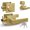 Satin Brass, variant on Mega Handles / Robell Combo / Lever Door Handle / Matte Black/ 3pk Keyed-Alike
