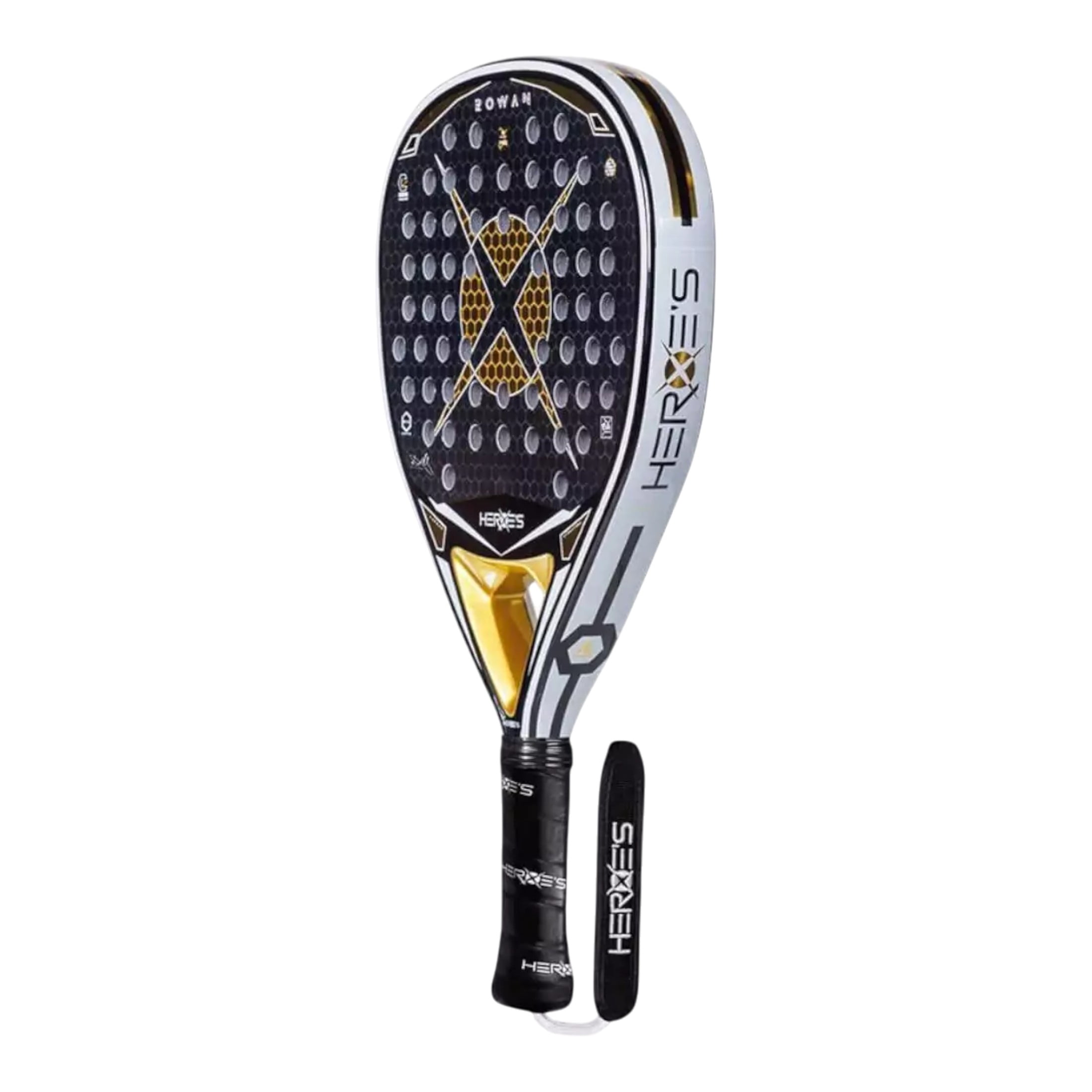 Heroe's Brand Sport ROWAN Tito Allemandi 2025 Pro Padel Racket with 18K Textream Carbon Silver Diamond Shape