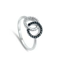 thumbnail image 4 of CHOOSE YOUR COLOR Infinity Interlocking Circle White CZ Ring .925 Sterling Silver Band Black Female Size 4, 4 of 4