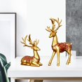 thumbnail image 6 of 2PCS Resin Reindeer Sculpture, Elk Lover Statue Home Decor for Living Room, Bedroom, Office Desktop, Cabinets, TV Stand Ornament -, 6 of 7