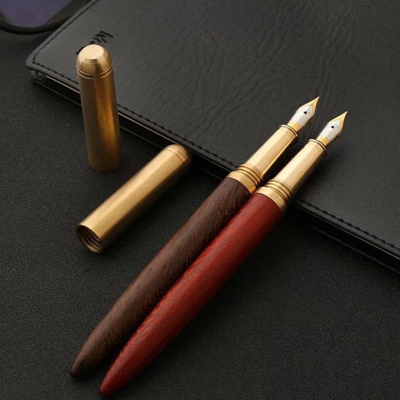 BALAHAPY Fountain Pen Wood 1Pcs 5.3X0.6X0.6In