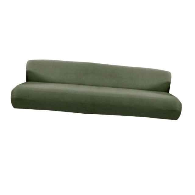 Abbracc Textured Elastic Sofa Slipcover Solid Color Soft Breathable Furniture Protector dark green 3 seat