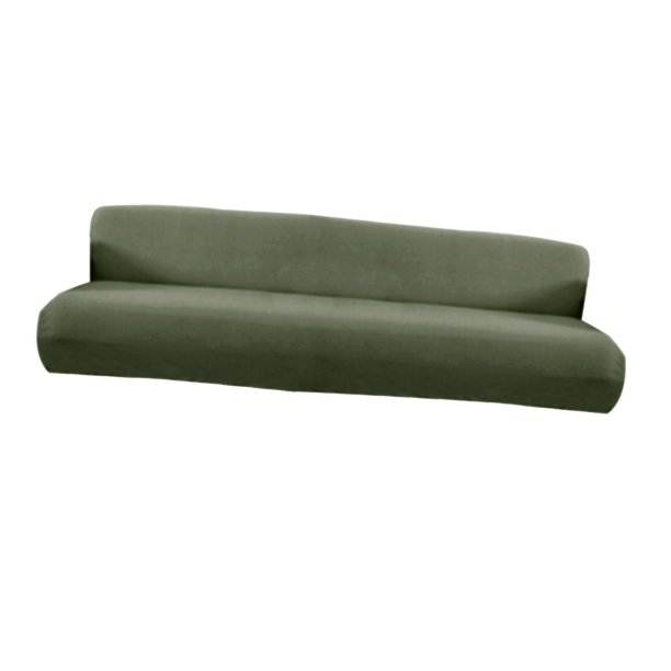 Funda de sofá lisa y cómoda para sala de estar, protector de muebles verde oscuro 3 asiento