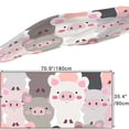 thumbnail image 2 of GZHJMY Women Girls Long Silk Scarf, Cute Cartoon Pig Summer Lightweight Shawl, Outdoor Floral Large Wrap 71X35 Inch, 2 of 5