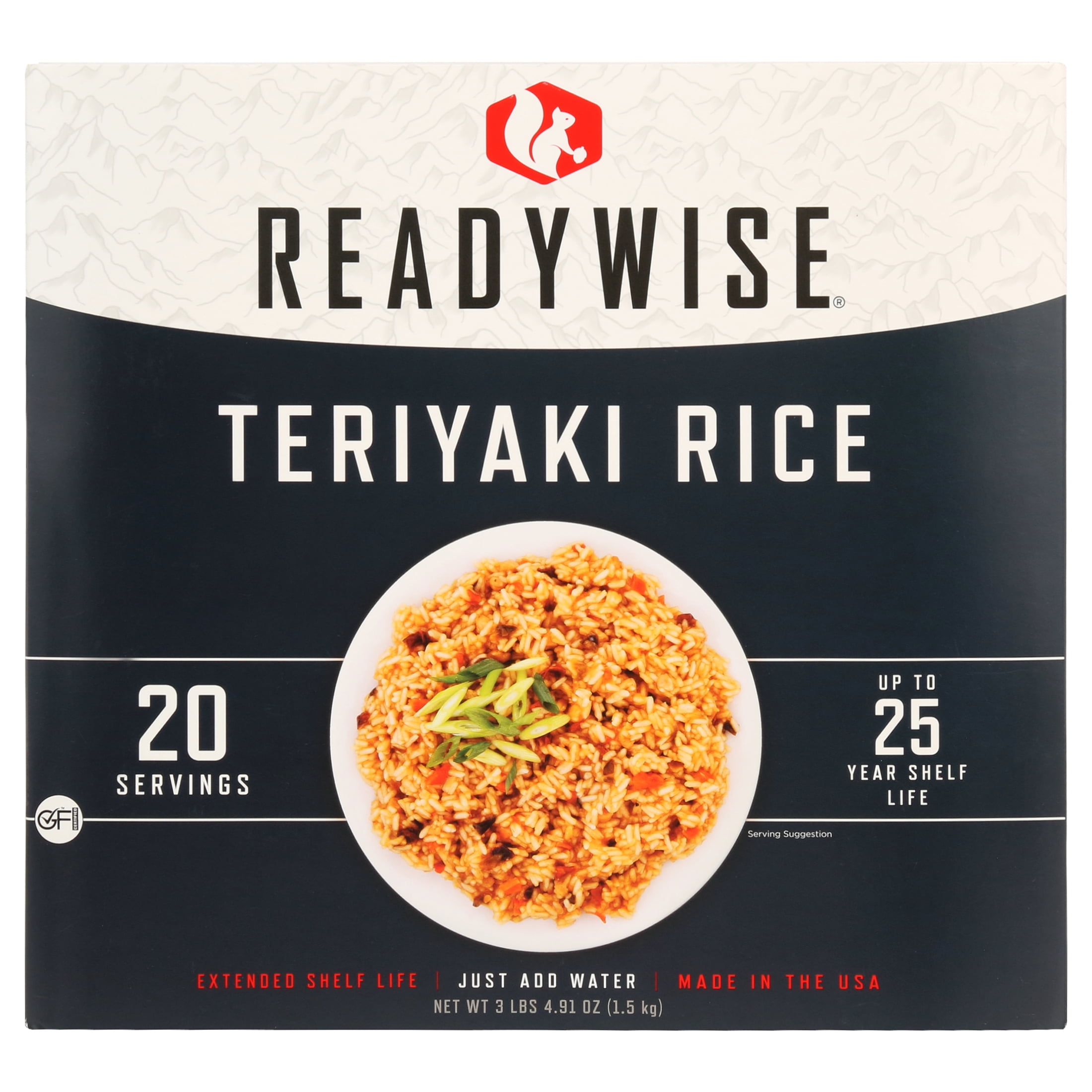 (2 pack) Ready Wise Teriyaki & Chicken 20 Serving, Shelf-Stable, Emergency Meal
