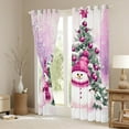 thumbnail image 3 of Manfei Kawaii Pink Snowman Curtains Pack of 2 (42x84 Each) for Kids, Merry Christmas Curtains Blackout, Cartoon Dots Xmas Tree Bedroom Curtains, Window Curtains Room Decor, 3 of 6