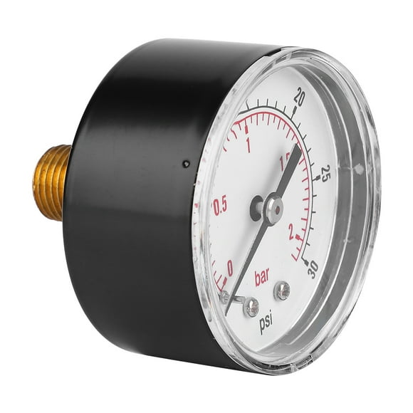 Water Pressure Gauge, Dual Scale Pressure Gauge, 50mm Dial Display, 1/4 BSPT Back Connection Water Oil Air Gas Gauge Meter