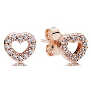 PANDORA Small Asymmetric Heart Pandora Rose Hoop Earrings - 288307 ...