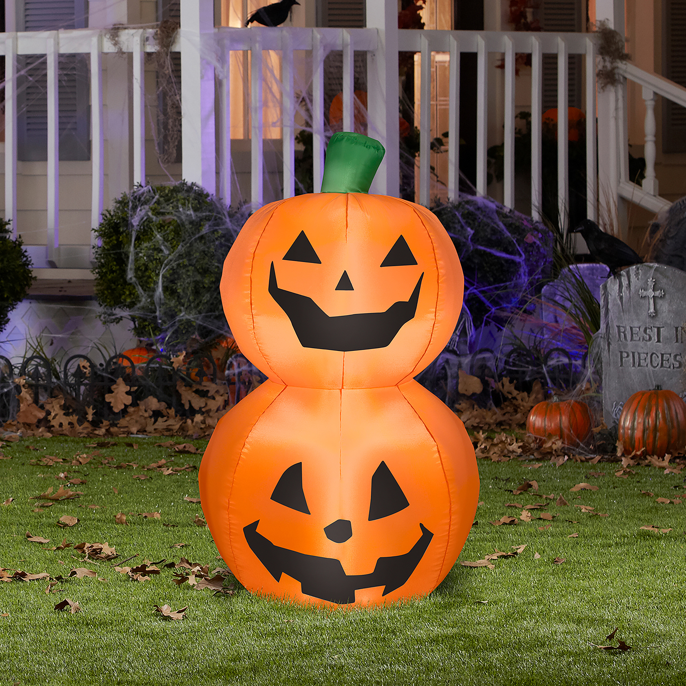 Airblown Inflatables 3.5FT Tall Halloween Inflatable Pumpkin Stack Duo - image 3 of 7