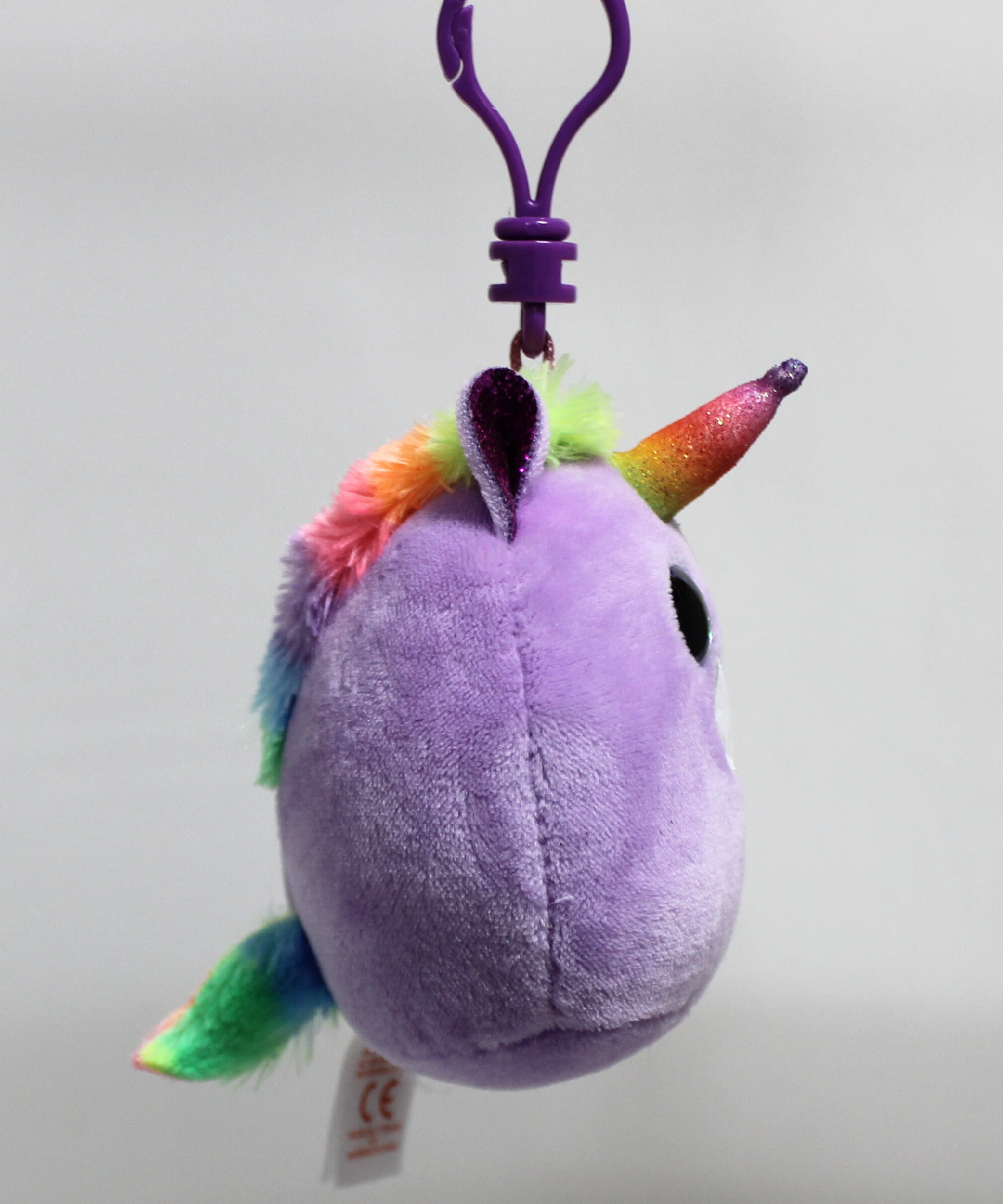 Ty Squish-a-Boos (Plastic Key Clip) - Rosette the Purple Unicorn
