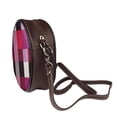 thumbnail image 4 of Leather Shoulder Round Bag 7.1×2.36in Fashion Casual Crossbody Bag Shoulder Bag For Work Travel Business Shopping Date Palevioletred Buffalo Plaid Check Tartan Scotland_2, 4 of 5