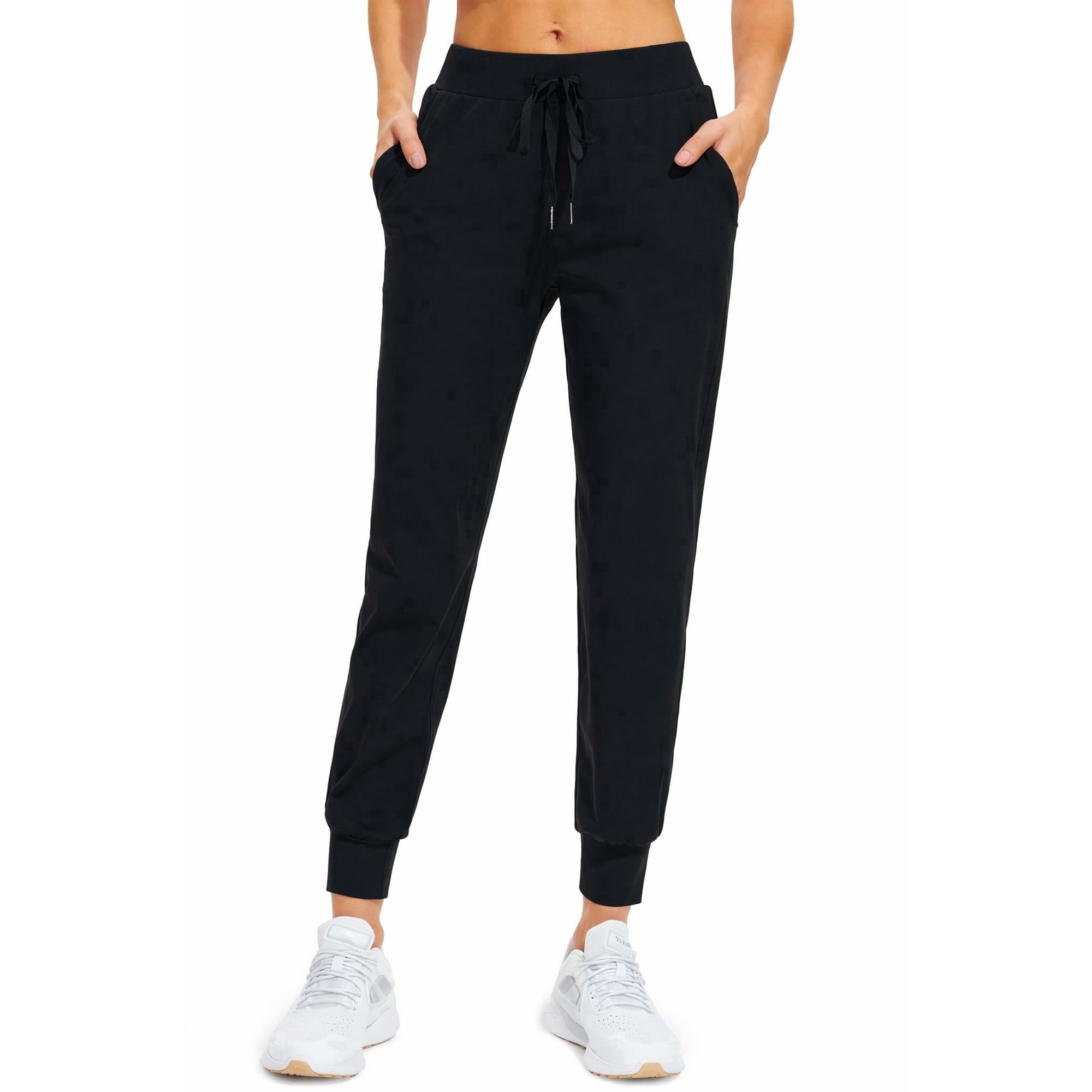 MASKERT Women's Joggers Pants-Athletic Running with Pockets Tapered Casual Workout Pants Black （Size XS-XXXL）
