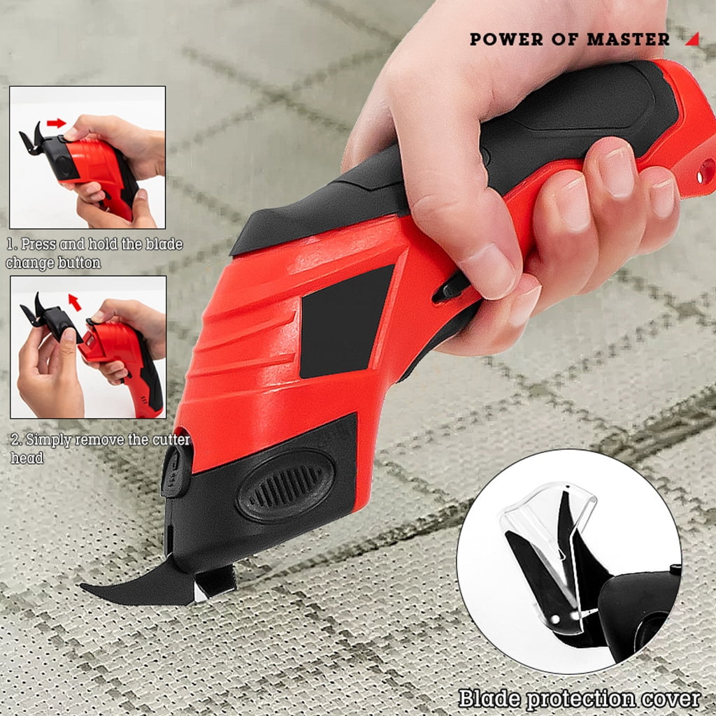 MOMOJIA High Capacity Cordless Fabric Scissors Electric Handheld Shears Safety Guard Rechargeable USB Design