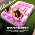 thumbnail image 4 of Sloosh-L/XL Inflatable Tanning Pool Lounge Float With Cup Holder, 70“X46”/85″ x 57″ Extra Large Pool Floats Adult with Pillow, 4 in 1 Suntan Tub Raft Floatie, Sunbathing Bed Lounge for Water Blow, 4 of 8