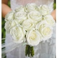 thumbnail image 6 of Morttic 12Pcs Roses Artificial Flowers Bulk Fake Silk Black Roses Bouquet with Long Stem, Faux Roses Flowers for Wedding Home Decorations Floral Arrangement Party Table Decor (White), 6 of 7