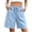 Blue, variant on Women's Cotton Loose Fit Casual Shorts with Pockets Elastic Waist Drawstring Comfy Soft Stretchy Summer Lounge Athletic Gym Outdoor Everyday Womens | VerBelle,Army Green L