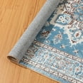 thumbnail image 4 of JML Area Rug 3'x5' Retro Accent Non-Slip Indoor Carpet Blue & Grey Floral Foldable Rugs for Living Room Bedroom Office Home Decor, 4 of 5