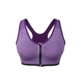 thumbnail image 3 of PULLIMORE Women Zipper Sport Bras Seamless High Impact Support Activewear Bra For Gym Yoga Workout (L, Purple), 3 of 9