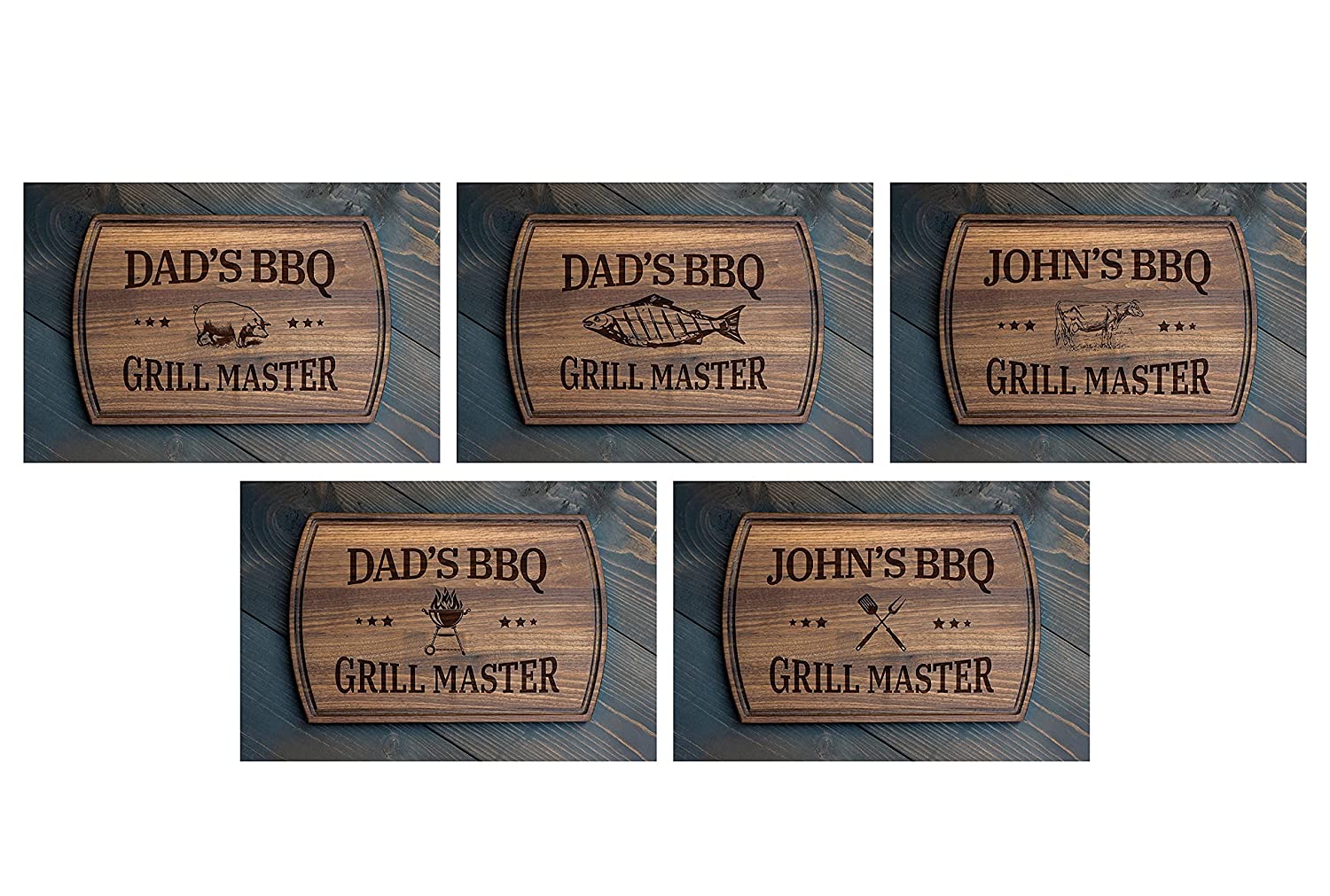 Grill Master Personalized Wood Cutting Board