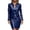 Blue, variant on Women Leather Business Dress Suit Sets 2 Piece Work Office Fashion Outfits Cropped PU Cardigan Bodycon Dress Set