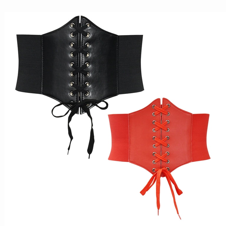 WMTBSRSW 2PC Corset Belt for Women Vintage Lace-up Elastic  display picture 1