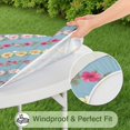 thumbnail image 5 of Pioneer Flower Floral Print Pattern Round Fitted Tablecloth with Elastic Edge,Dining Table Cover Waterproof,Outdoor Round Tablecloth for Camping,Dining,Indoor and Outdoor, 5 of 7
