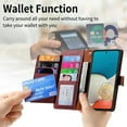 thumbnail image 3 of Wallet Case for Samsung Galaxy A53 5G Women Men, Durable PU Leather Magnetic Flip Lanyard Strap Wristlet Zipper Card Holder Kickstand Wallet Phone Case Cover Full Body Protection, Red, 3 of 10