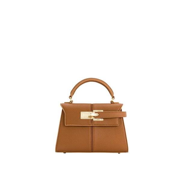 Bolso JW PEI Elise para mujer, con asa superior, piel vegana, color marrón