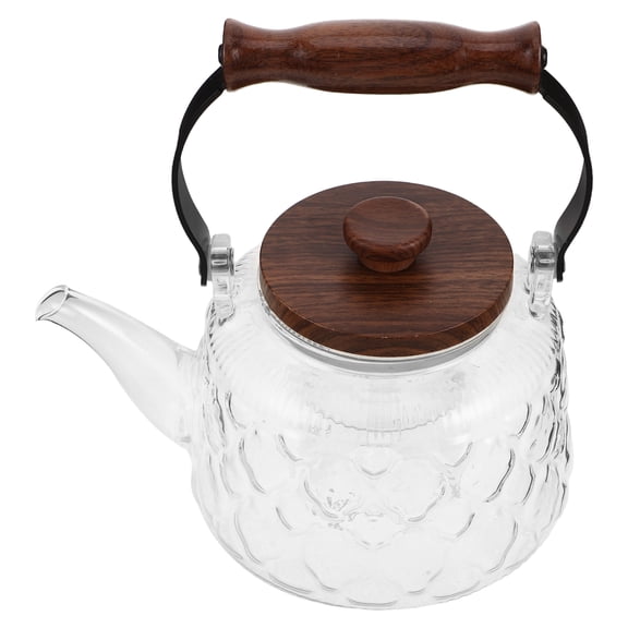 FOMIYES Clear Glass Stovetop Teapot with Integrated Brewing and Comfortable Handle Design