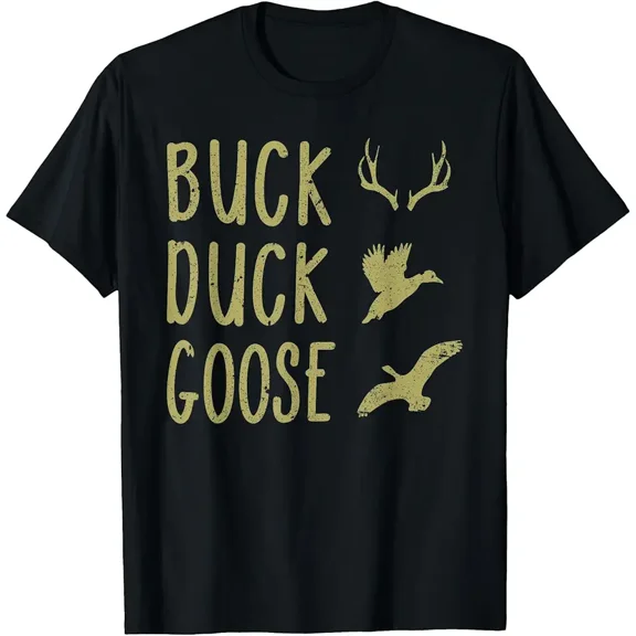 Buck Duck Goose Deer Waterfowl Hunting for Men Casual Graphic T-Shirt