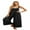 01 Black, variant on Women's Overalls Jumpsuits Casual Loose Adjustable Straps Wide Leg Long Pant with Pockets