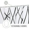 thumbnail image 5 of Extra Long Shower Curtain 72 x 84, Black and White Striped Fabric Shower Curtain, Modern Minimalist Bathroom Curtain Shower Set with Hooks, 5 of 6