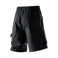 thumbnail image 6 of Men's Casual Sports Shorts with Elastic Waistband Zipper Pocket, Athletic Shorts, Quick Dry, Lightweight, Stretchy, Gym Workout, Running, Hiking, Daily Wear, Summer | AESTIVO,Black L, 6 of 9