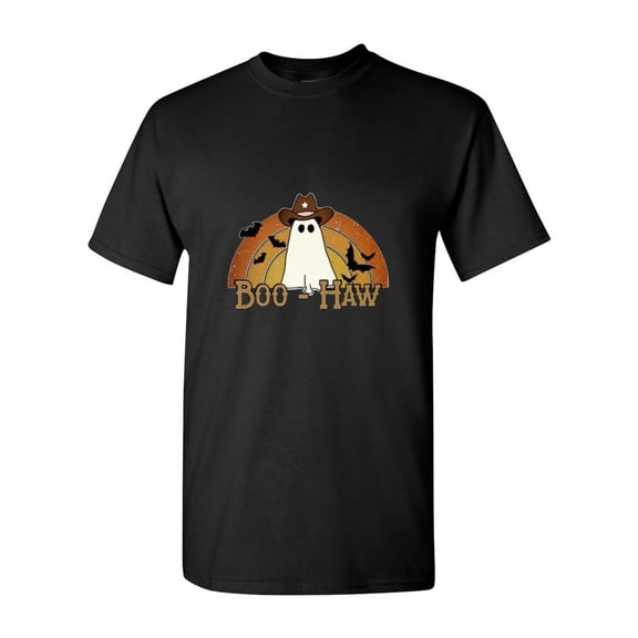 Boo Haw Ghost Cowboy Halloween Rodeo Spirit Fun Tee T-Shirt, for men & women