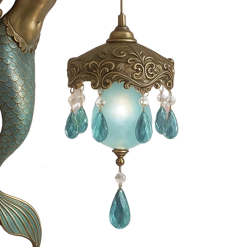 SDFGTstore mermaids Sculpture Night Light Elegant Base Background Light Bedroom Bedside Lamp Decoration for Bedroom Living Room