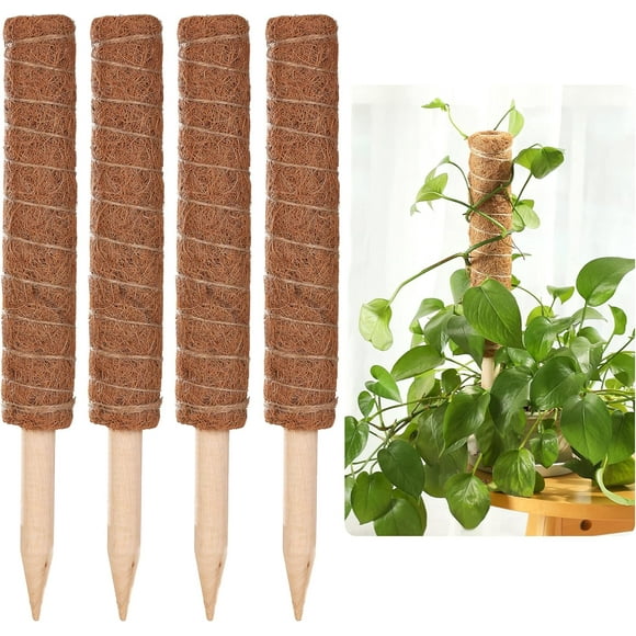 ORUYROP 4 Pieces Coco Coir Poles-15.7 Inch Each Moss Pole Support Indoor Plants to Grow Upwards-Use Plant Support Poles Individually or Together